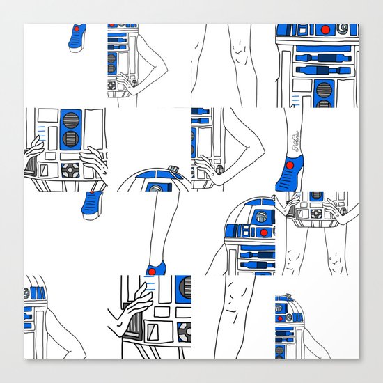 Robot Girl Cubism Canvas Print