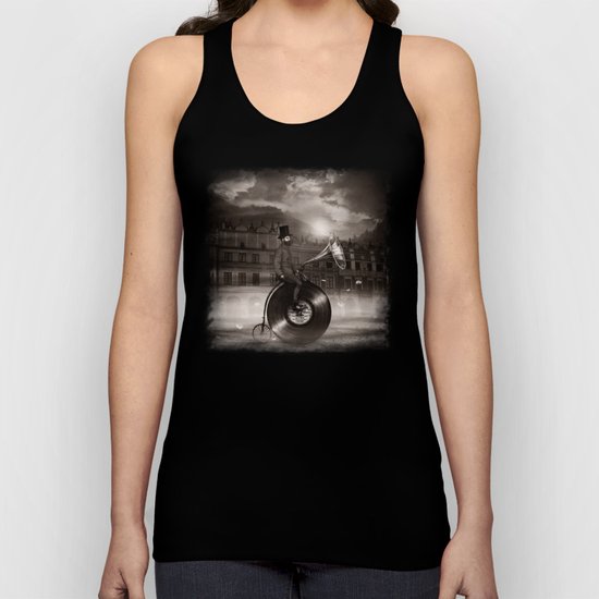 Music Man in the City, by Eric Fan and Viviana González Unisex Tank Top