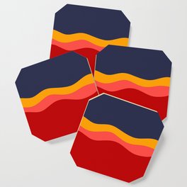 Minimalistic Wave Colorful Art Pattern Design Coaster