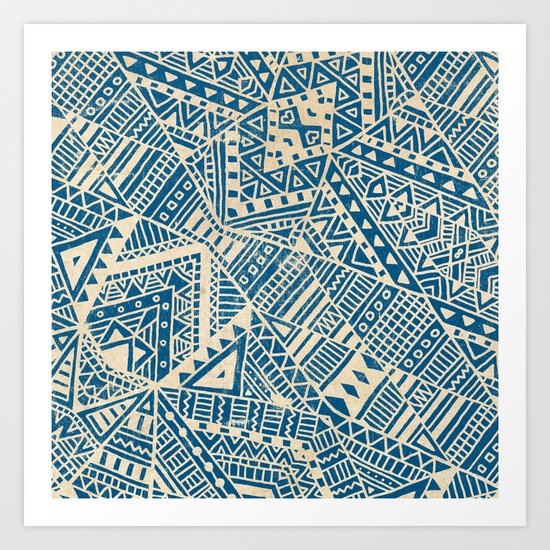 Tribal (blue) Art Print