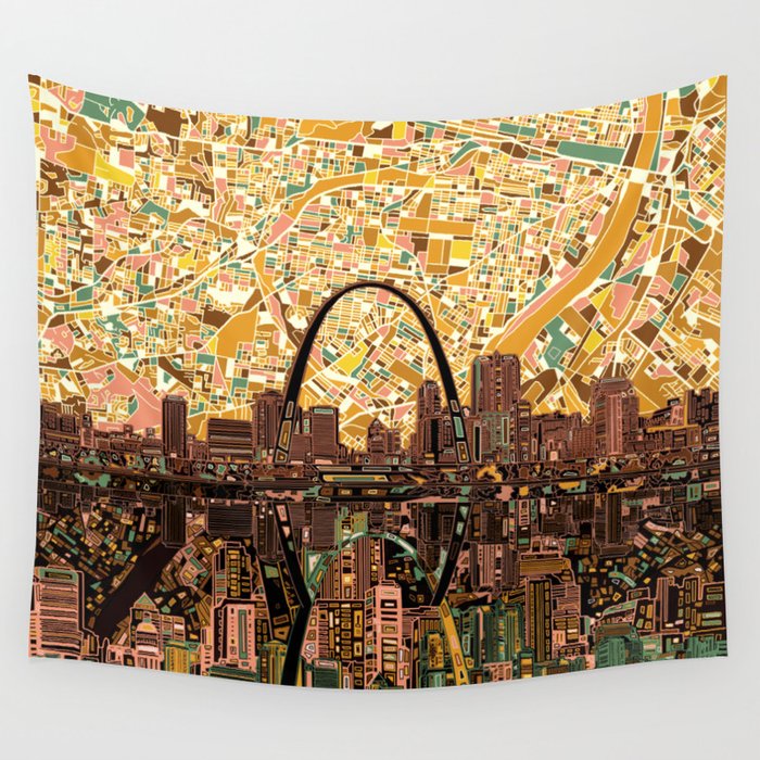 st louis city skyline Wall Tapestry