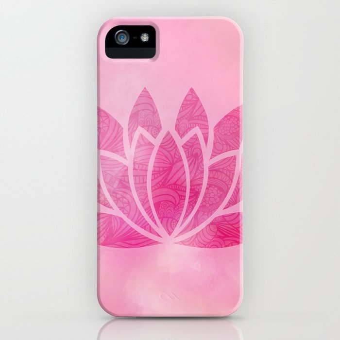 zen watercolor lotus flower yoga symbol iphone case
