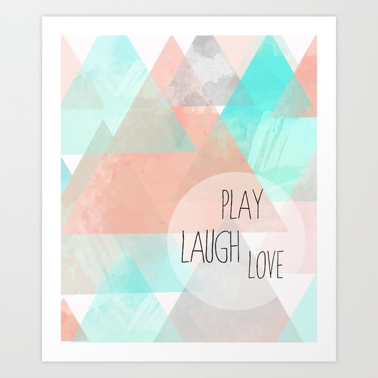 Watercolor Triangles Art Print