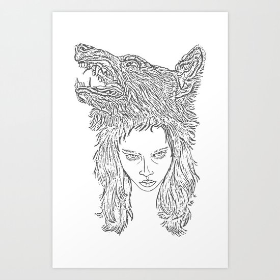 Wolf Girl Art Print