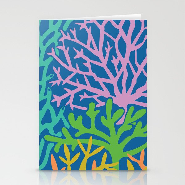 CORAL GARDENS COASTAL BEACH UNDERSEA in BRIGHT SUMMER COLORS Stationery Cards
