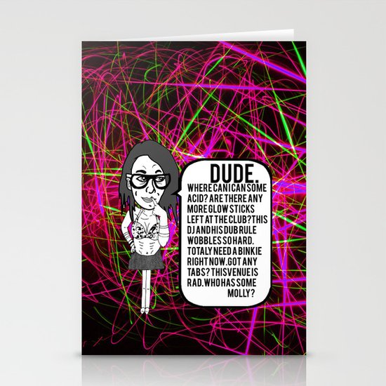 Dude. Rave. Dub. Stationery Cards
