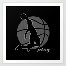 Basketball Player (monochrome) Art Print
