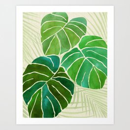 Tropical Plants Monstera Leaf Art Print