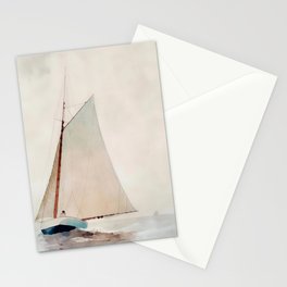 Sail Boat At Sea Stationery Card