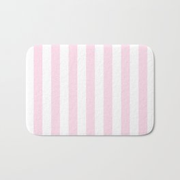 Simple Pink and White stripes, vertical Bath Mat