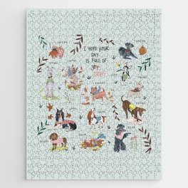 Dog lover person cute dogs breed pattern Jigsaw Puzzle