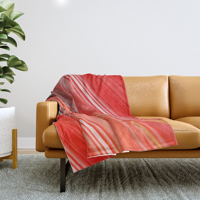 Abstract orangered Throw Blanket