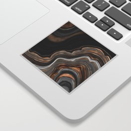 Elegant black marble with gold and copper veins Sticker