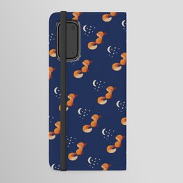 Moon And Fox Cute Animal Lover Print Pattern Android Wallet Case