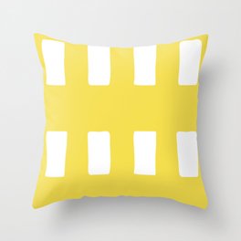 Retro hand-drawn organic blocks Illuminating Yellow White Throw Pillow