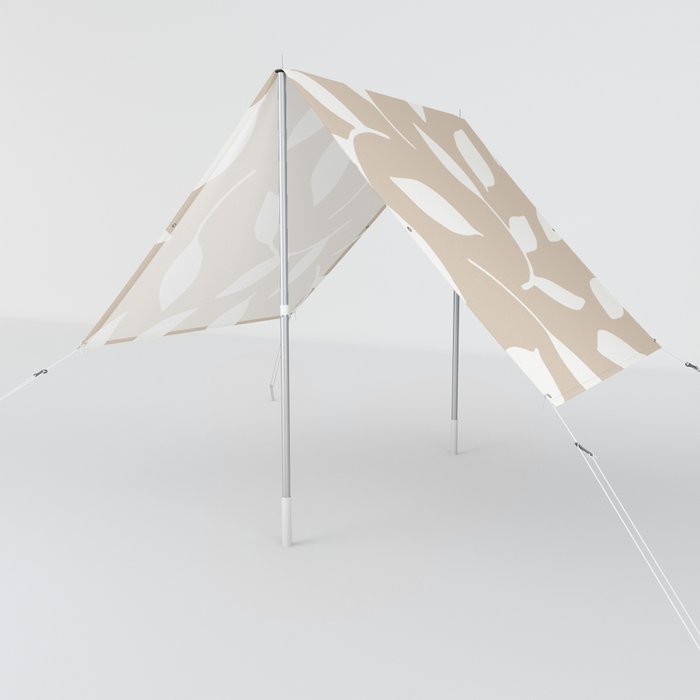 Beige and white leaves pattern Sun Shade