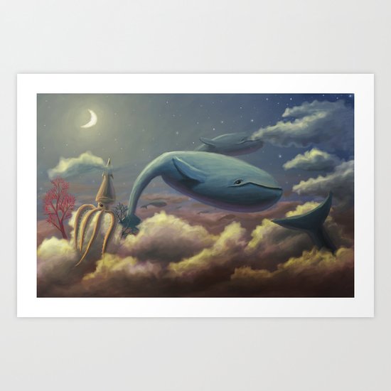 Whale Flight Art Print