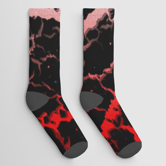 Cracked Space Lava - Red/White Socks