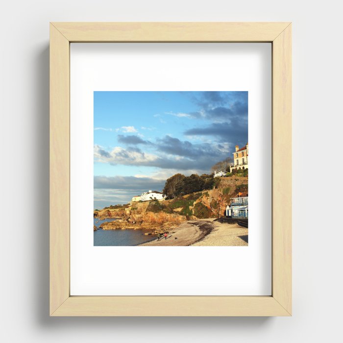 Great Britain Photography - Small Town With A Small Beach Recessed Framed Print