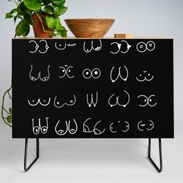 Black and White Boobs Pattern Credenza
