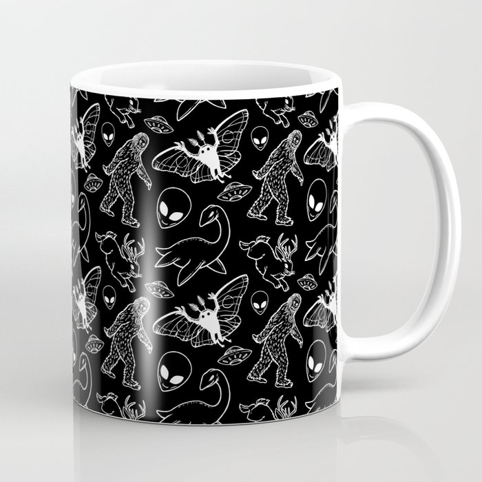 Cryptid Pattern: White Lines Coffee Mug