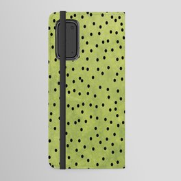 Watercolor Green And Black Polka Dot Retro Pattern Green And Black Polka Dot Background Android Wallet Case