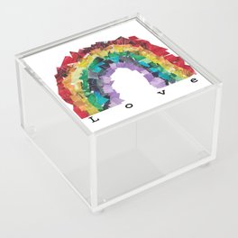 Rainbow Love collage Acrylic Box