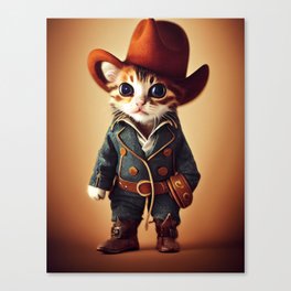 Cowboy Kitty Canvas Print