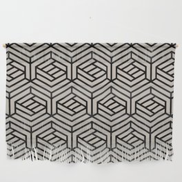 Black and Taupe Cube Geometric Shape Pattern Pairs Diamond Vogel 2022 Popular Colour Palatine 0370 Wall Hanging