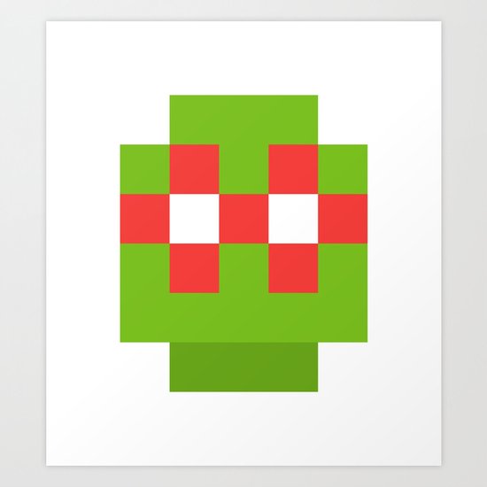 hero pixel green red Art Print