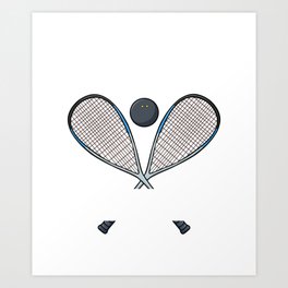 Squash Sport Game Ball Racket Court Player Art Print