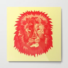 Big Kitty Metal Print | Lion, African, Original, Jungle, Design, Graphicdesign, Colorful, Shape, Pop, Duotone 