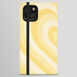 pastel yellow heart pattern iPhone Wallet Case