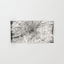 USA, Knoxville - black and white city map Hand & Bath Towel