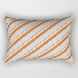[ Thumbnail: Chocolate & Light Grey Colored Striped Pattern Rectangular Pillow ]