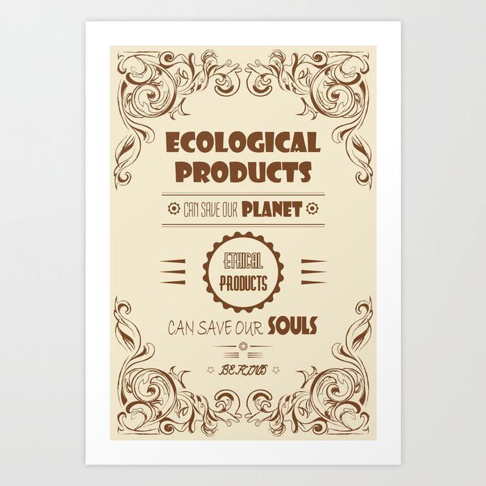 Vintage Template With Elegant Frames And Eco Product Text Art