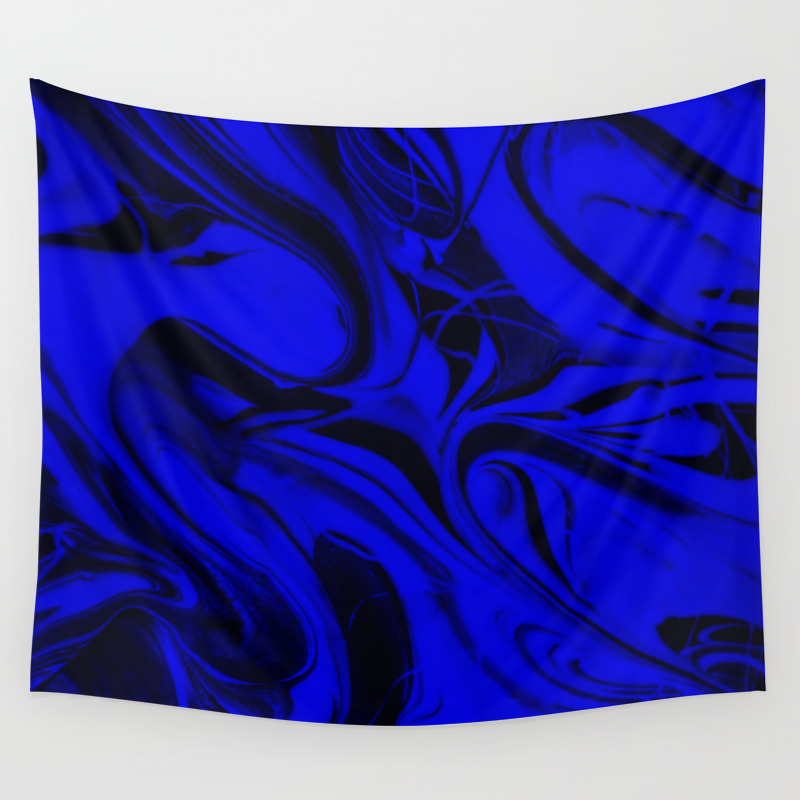 Black And Blue Swirl Abstract Blue And Black Mixed Paint
