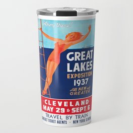 1937 Great Lakes Exposition Advertising Poster Travel Mug