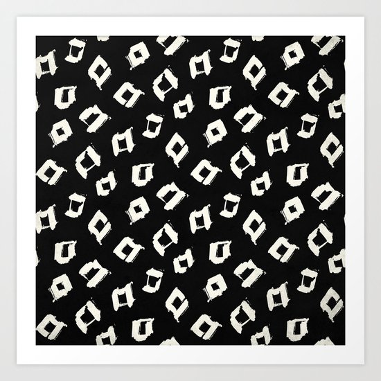 Tribal Square Dots Art Print