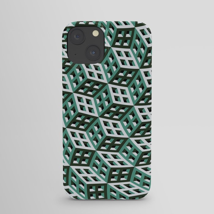 Abstract twisted cubes iPhone Case