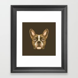 French bulldog puppy low poly. Framed Art Print