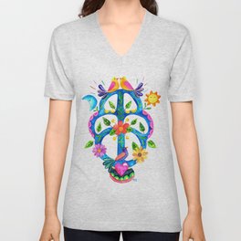 Mexican tree of life V Neck T Shirt