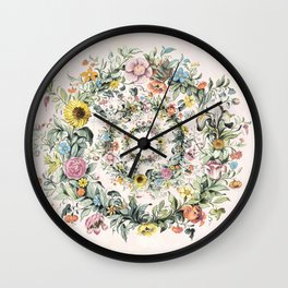 Circle of life- floral Wall Clock