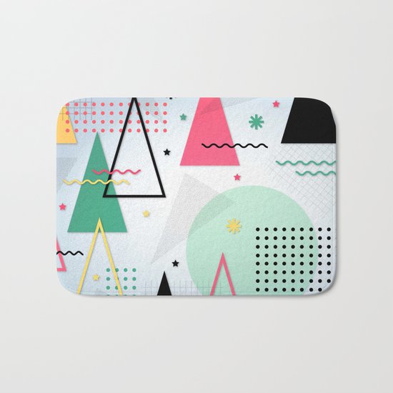 Abstract Christmas Bath Mat