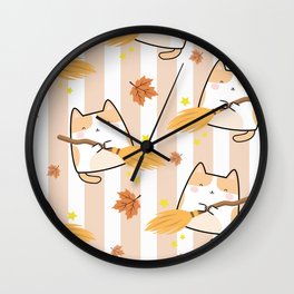 Halloween Kawaii Cats Wall Clock