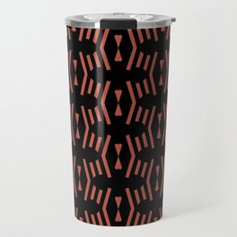 Black and Red Stripe Chevron Pattern Pairs Dunn and Edwards 2022 Trending Color Red River DE5125 Travel Mug