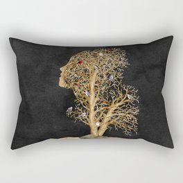 Abstract Watercolor Painting of Woman Branches Rectangular Pillow