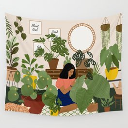 Crazy Plant Girl Wall Tapestry