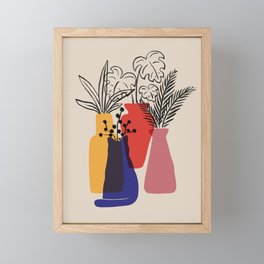 Cat and Plant 66 Framed Mini Art Print
