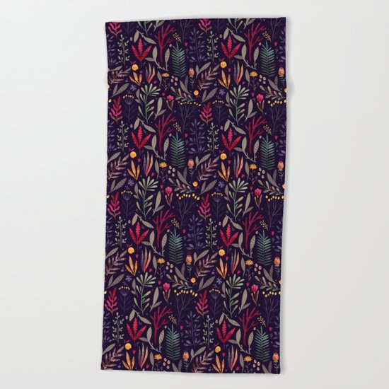 Botanical pattern Beach Towel